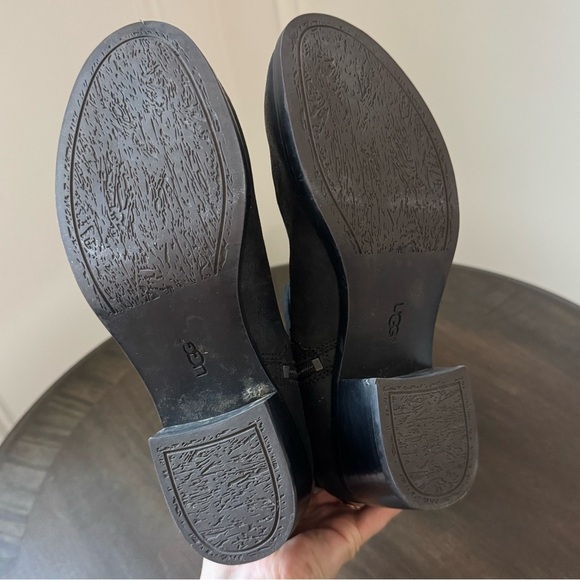 UGG Lula Mae Black Nubuck Leather Heeled Buckle Boots – Size 7 - EUC - Picture 5 of 7